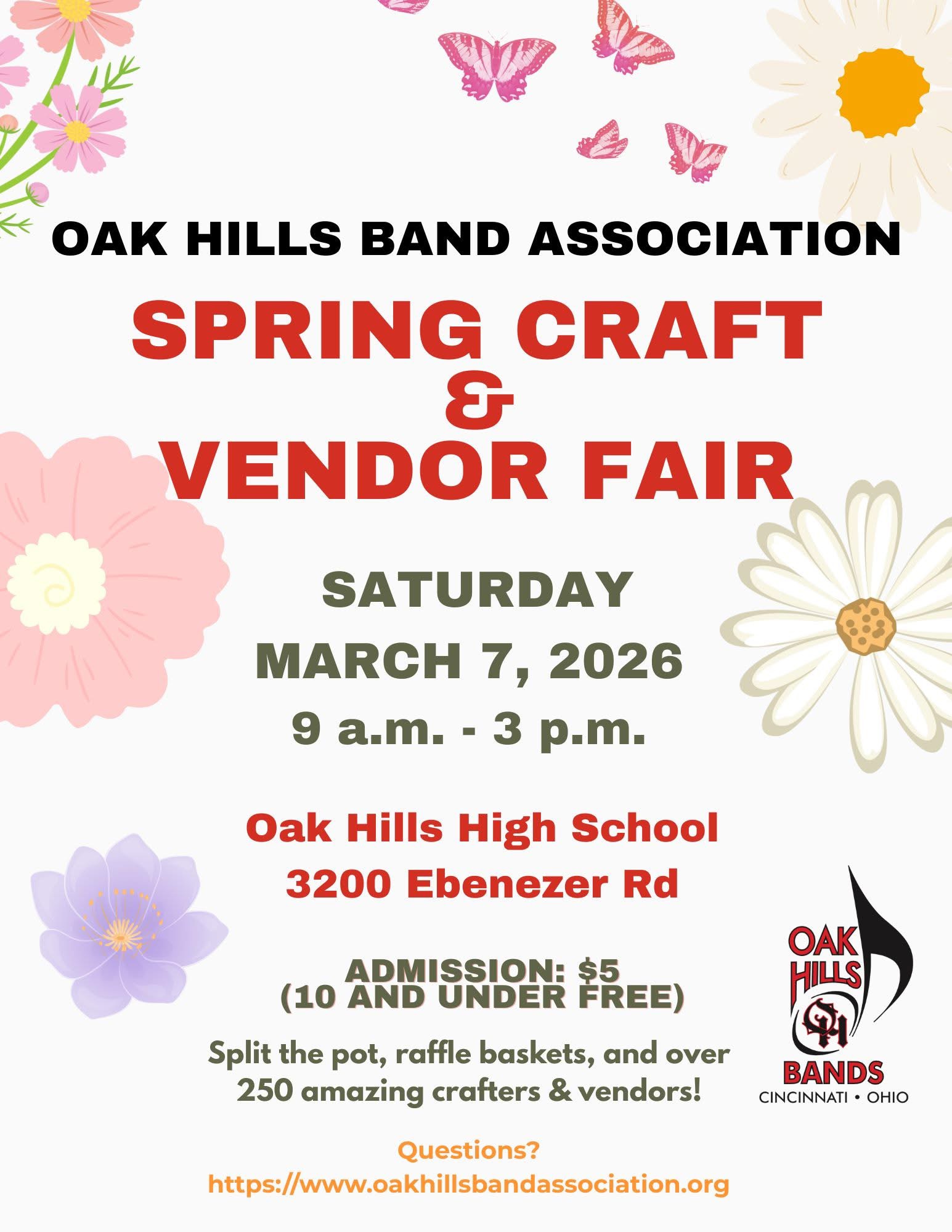 Oak Hills Spring Craft show flyer