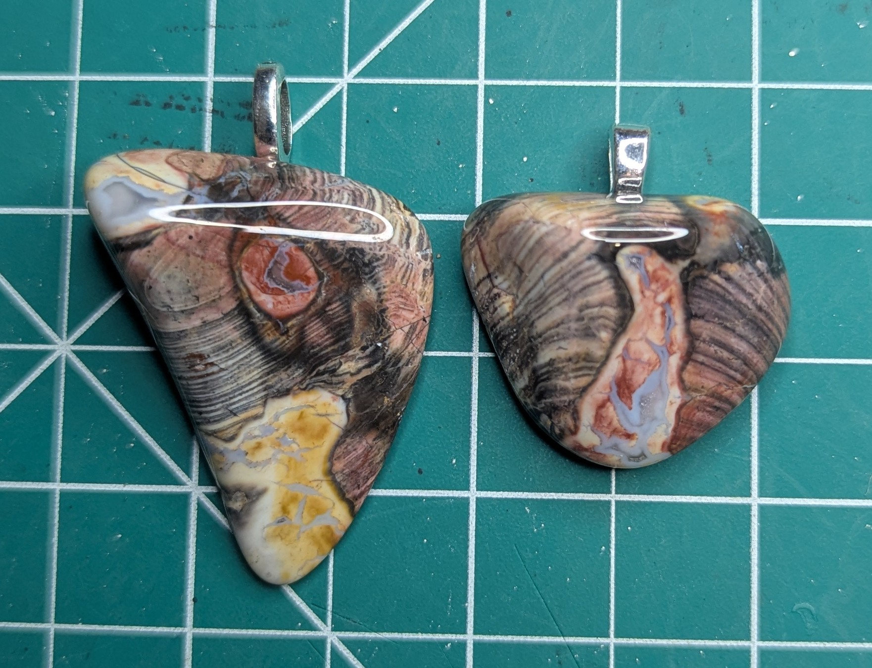 Ohio Rainbow Flint Pendants 