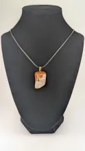 Carnelian and quartz pendant