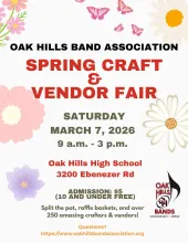Oak Hills High School Craft show flyer